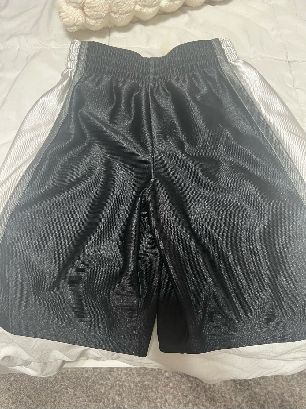Boy’s Reebok Athletic  Black Shorts with Silver Accent Panels Size Small